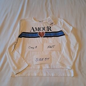 Crazy 8 girls size 5T long sleeved shirt Amour NWT